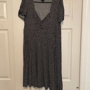 Torrid Black and White Polka Dot Midi Dress